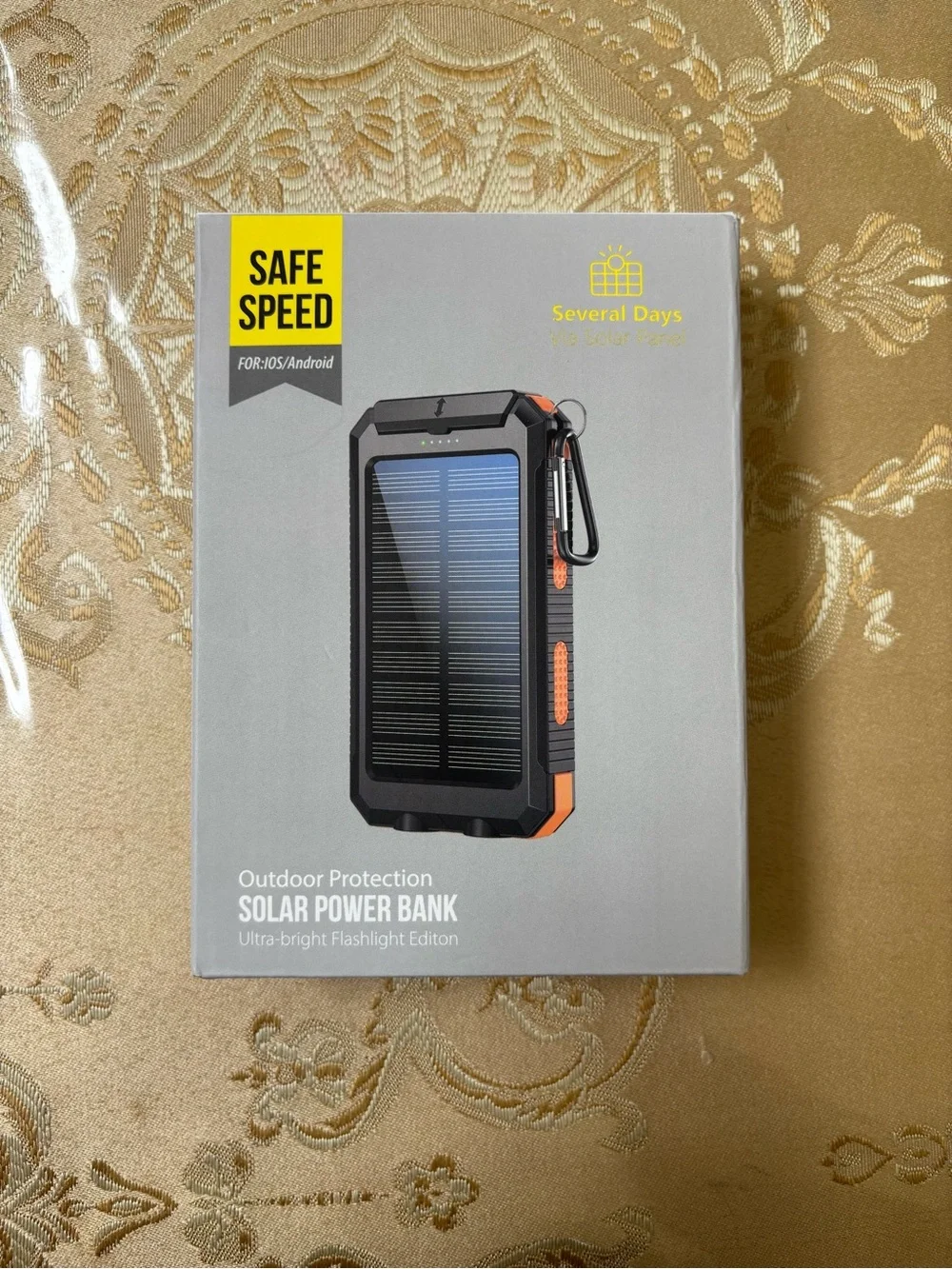 20,000mAh Solar Power Bank Portable Charger – Dual USB, Flashlight & Compass
